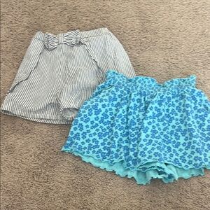Striped and Floral Shorts Set